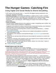 Among these were the spu. Hungergames Case Study Docx Hbsp Case Analysis Brief The Hunger Games Catching Fire Introduction Lionsgate Entertainment Must Determine Whether Or Not Course Hero