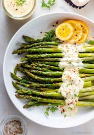 Oven Roasted Asparagus With Lemon Dill Sauce Learn To Cook Crisp Tender Perfectly Coo Oven Roasted Asparagus Asparagus Recipes Baked Grilled Asparagus Recipes