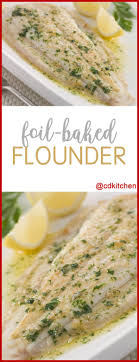 Lightly brush foil with small amount of butter. Flounder Fillets Are Cooked In A Foil Packet With A Butter Sauce Sealing The Fish In The Packet Whi Flounder Recipes Healthy Fish Recipes Baked Baked Flounder