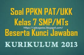 Check spelling or type a new query. Soal Pat Ukk Ppkn Kelas 7 Smp Mts K 13 Beserta Kunci Jawaban Sobang 2