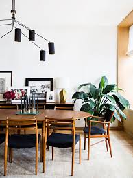 Midcentury Modern Dining Room In Black White And Walnut Dining Room Decor Modern Mid Century Modern Dining Room Mid Century Dining Room Tables