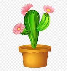 All cactus clip art are png format and transparent background. Flowerpots Clipart Cactus Pot Cactus With Flower Cartoon Png Download 3269853 Pikpng