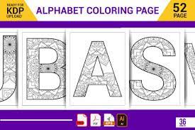 This listing is for all 52 animal alphabet coloring pages that are shown in the photos. Alphabet Kids Coloring Page Kdp Grafik Von Nasim98 Creative Fabrica