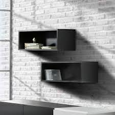 Shop Nexera Avenue Set Of 2 Wall Shelves Black Overstock 23058342
