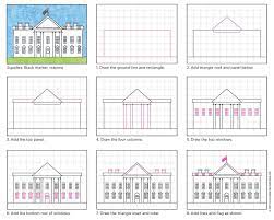 Add another rectangle and triangle at the top, as illustrated in blue. Draw The White House House Drawing For Kids White House Drawing Drawing For Kids