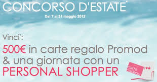 Vinci 500 In Carte Regalo Promod Dimmicosacerchi Concorsi Carta Da Regalo