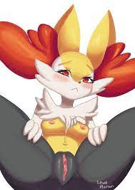 anthro blush braixen breasts canine female fur lewd maroon  looking at viewer mammal mezmaroon navel nintendo nipples nude pokémon  (species) pokemon pussy simple background solo spread legs spreading video