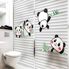 cute panda matte window glass sticker