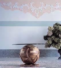 The legs are accented with clear acrylic and this coffee table is crowned with a clear glass top. Coffee Table With Spherical Base In Solid Walnut Glass Top Idfdesign