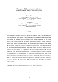 Use this image freely on your personal designing projects. Pdf The Impact Of Daily Weather On Retail Sales An Empirical Study In Brick And Mortar Stores