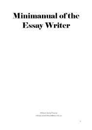 Minimanual of Essay Writing
