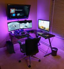 My Battlestation Now Up And Running After A Move Gaming Computer Desk Gaming Desk Good Gaming Desk