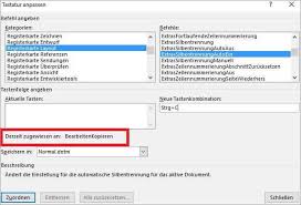 Silbentrennung und formatierungssymbole auf notizenseiten? Eigene Shortcuts In Word Erstellen