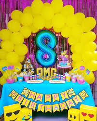 Birthday Decoration At Home Ideas For Boy Emoji Birthday Party Emoji Party Emoji Party Theme Emoji Banner Balloon Table Arch E Girls Emoji Birthday Party Emoji Theme Party Emoji Birthday Party