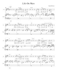 Life on mars ( the voice australia 2016 performance ) lane sinclair. Life On Mars Sheet Music For Piano Vocals Piano Voice Musescore Com