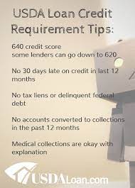 Usda Loan Credit Requirement Tips 640 Credit Score Min 620 No 30 Days Late In The Last 12 Months No Tax Liens Or Delinquent Usda Loan Credit Score Education