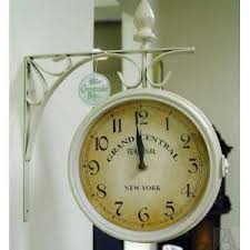 Train Station In Or Out Dual Sided Vintage Garden Clock Indoor Or Clock Garden Clocks Outdoor Wall Clocks