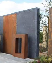 Sichtschutz Element Aus Stahl Moderne Rost Optik Fur Den Garten Terrasse Holz Feuerstelle Garten Sichtschutz