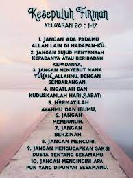 Bahasa indonesia terjemahan baru tb 1974: Kesepuluh Firman Keluaran 20 1 17 Ayat Alkitab Kutipan Ayat Alkitab Kutipan Alkitab