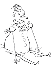 The picture shows a lovely snowman with the little snowflakes make it really attractive to look. Snowman Coloring Pages 100 Images Free Printable