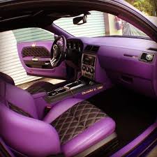 Dodge Challenger Purple And Black Interior Double Diamond Stitch Custom Car Interior Purple Car Dodge Challenger Custom