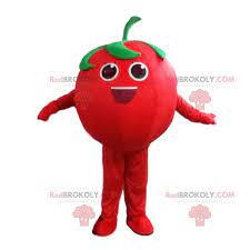 Mascotte de tomate rouge géante, costume de fruit Taille L (175-180 CM)