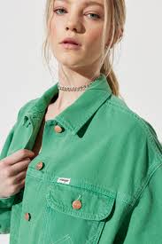 Trucker Regular Fit Normal Kesim %100 Pamuk Yeşil Jean Kot Ceket W231768G25 