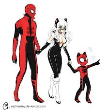The Spider A Cat And Their Kid Black Cat Marvel Spiderman Black Cat Marvel Spiderman