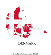 Free for commercial use no attribution required high quality images. Denmark Flag Map Country Shape Outlined And Filled With The Flag Of Denmark Canstock