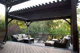 Pergolas may require permit approvals. Timber Frame Tiered Pergolas Deck Ornamental Metal Railings Western Timber Frame