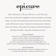 At chris goh & associates we help to ensure the financial security of our clients and their family members should chris goh & associates. The Epicure Team Is Working From Home Epicure Magazine