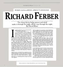 When Lullabies Arent Enough Richard Ferber The New York