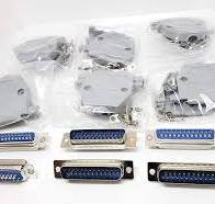 6 Sets Solder Cup DB25 Male + Plastic Hoods, 25 Pins D-Sub Connector & Hood  Set, 12-Pack (6 DB25 Males + 6 Hoods)