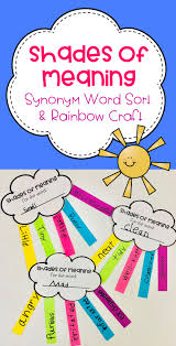 Help Students Expand Their Vocabulary With This Shades Of Meaning Word Sort And Rainbow Craft That S Perfe Shades Of Meaning Word Sorts Teacher Favorite Things