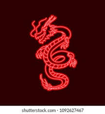 Read red aesthetic from the story colour/aesthetic themes by epiphanydjh (anna) with 8,403 notice?: Vector Neon Oriental Dragon Red Glowing Stock Vector Royalty Free 1092627467