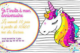 Le rendu de cette invitation est parfait, ma fille est ravie. Epingle Sur Licorne Unicorn