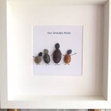 Pebble Art Grandfather Gift Beautiful Handcrafted Pebble Art Family Created To Celebrate Grandfathers Grandpappys The Desig Pebble Art Pebble Art Family Art