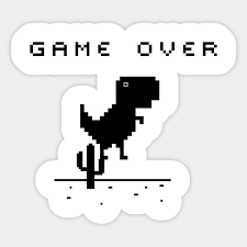Game Over Google Chrome T Rex Offline Game Game Over Sticker Teepublic Pegatinas Bonitas Pegatinas Imprimibles Pegatinas Wallpaper