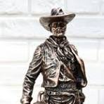 Old World Rustic Western Cowboy Holding Horse Saddle and Rifle Gun Statue  12"H | eBay