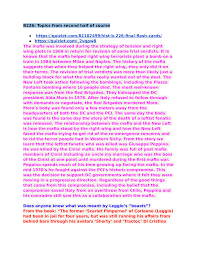 Check spelling or type a new query. Mafia Exam Review 2 Prep For Final Studocu