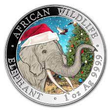 2021 Somalia 1 Oz Silver Elephant Christmas Issue In Snow Globe 2018 Somalia 1 Oz Silver Elephant Christmas Issue In Snow Globe American Heritage Bullion