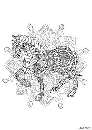 Here's a set of printable alphabet letters coloring pages for you to download and color. Complex Mandala Coloring Page With Horse 2 Difficult Mandalas For Adults 100 Mandalas Zen Anti Stress