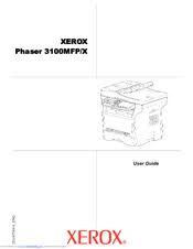 Usb installation software for phaser 3100 mfp devices not equipped with fax. Xerox 3100mfpx Phaser B W Laser Manuals Manualslib