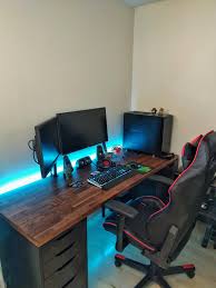 Ikea offers a long list of products when it comes to gaming desks. My Battlestation Build And Computer Setup Imgur Diy Computer Desk Computer Desk Setup Custom Computer Desk