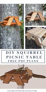 How To Make A Squirrel Picnic Table Free Pdf Plans In 2020 Simple Woodworking Plans Picnic Table Picnic Table Plans