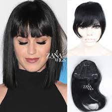 Afterwards, partition your mid head hair into different sections. Buy Zana Clip In Bangs Natural Black Color Brazilian Human Hair Clip In Bangs Full Fringe Short Straight Hair Extension For Women Online At Low Prices In India Amazon In