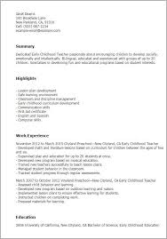 Cv Templates Early Childhood Teachers Childhood Early Teachers Templates Teacher Resume Examples Education Resume Preschool Teacher Resume