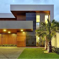 Presentamos un lindo diseño de fachada de una casa minimalista de dos pisos con balcón y jardín. Mf Arquitetura Interiores On Instagram Fachada Residencial Linda Amei A Volumetr Fachadas De Casas Terreas Fachadas De Casas Fachadas De Casas Modernas