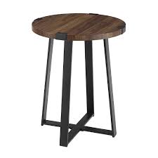 Walker Edison Urban Industrial Side Table Dark Walnut Bbf18mwstdw Best Buy In 2020 Rustic Side Table Accent Side Table Side Table