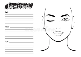 Face Chart Makeup Artist Blank Stock Illustration